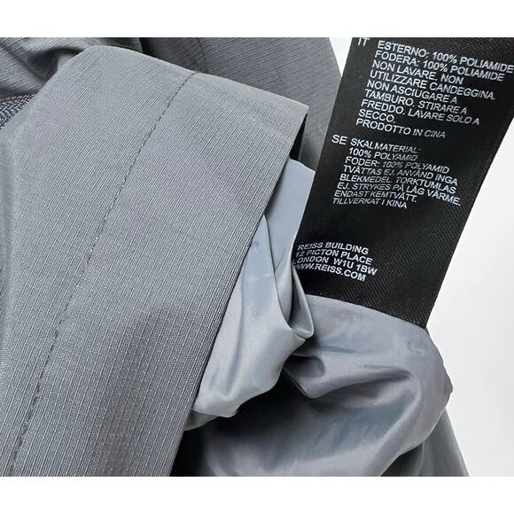 REISS Fival Textured Harrington Zip Jacket Mens Sz XXL Grey Slate - Picture 8 of 8